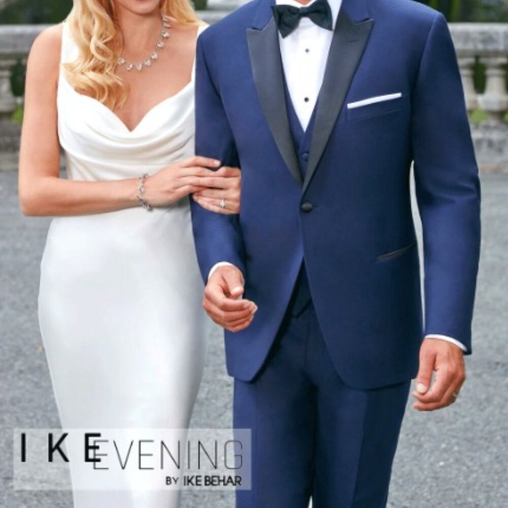 Ike Evening by Ike Behar Blue Navy Tuxedo Jacket